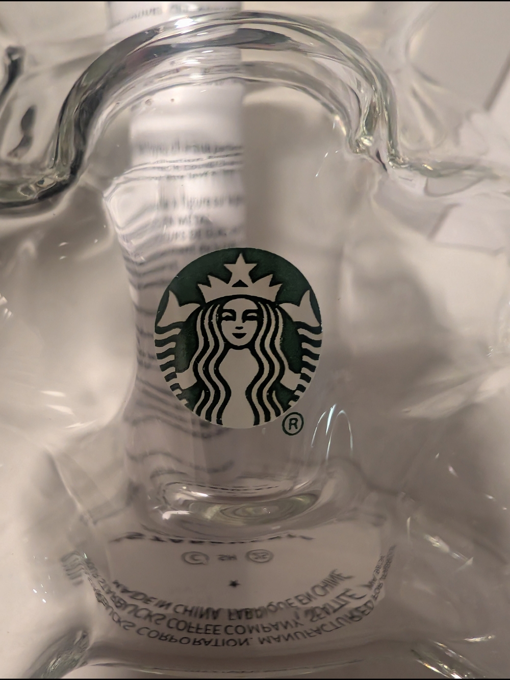 Starbucks Teddy Bear Bearista Barista Green Hat Glass Cold Cup 20oz USA Limited - Picture 4 of 8